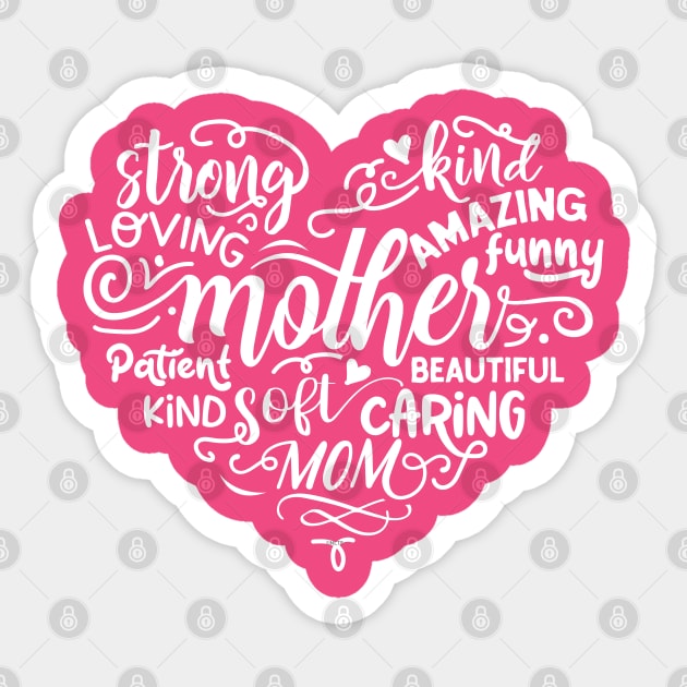 Heart mother Words Gift for mothers Sticker by creative